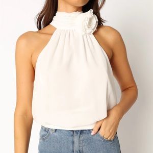 NWT - petal & pup ROSETTE DETAIL TOP - WHITE